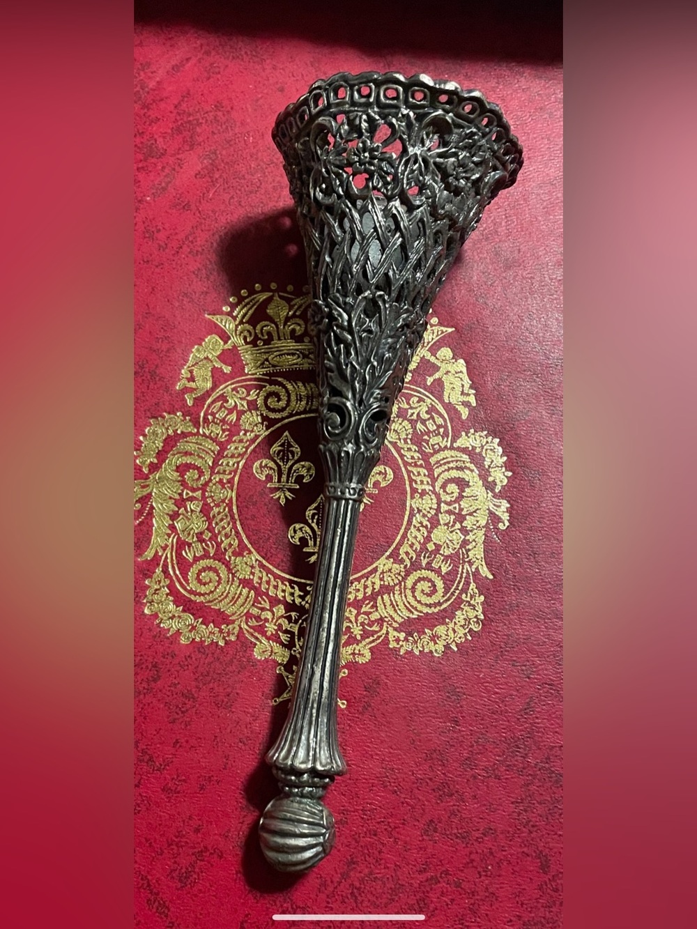 A Tussie-Mussie.   victorian inspired floral  holder. 6.5 in